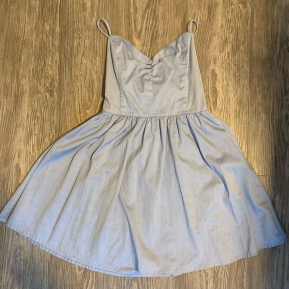 american apparel blue dress American Apparel + Disco Halter Dress